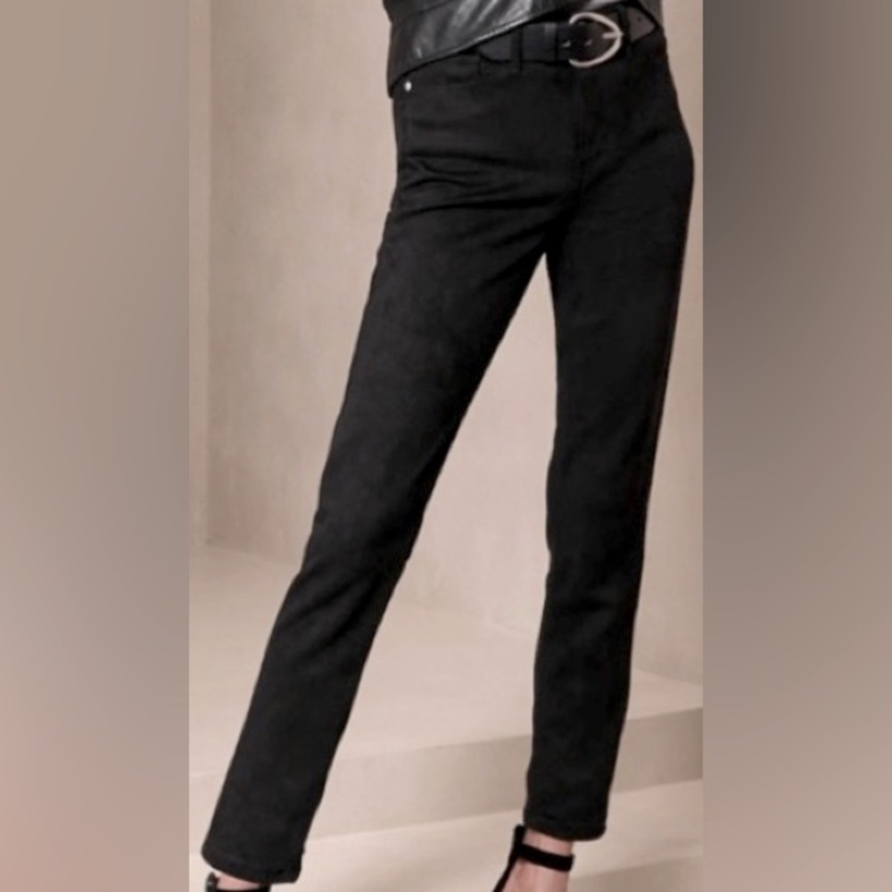 NWT Banana Republic Black Vegan Suede Skinny Jean - 28